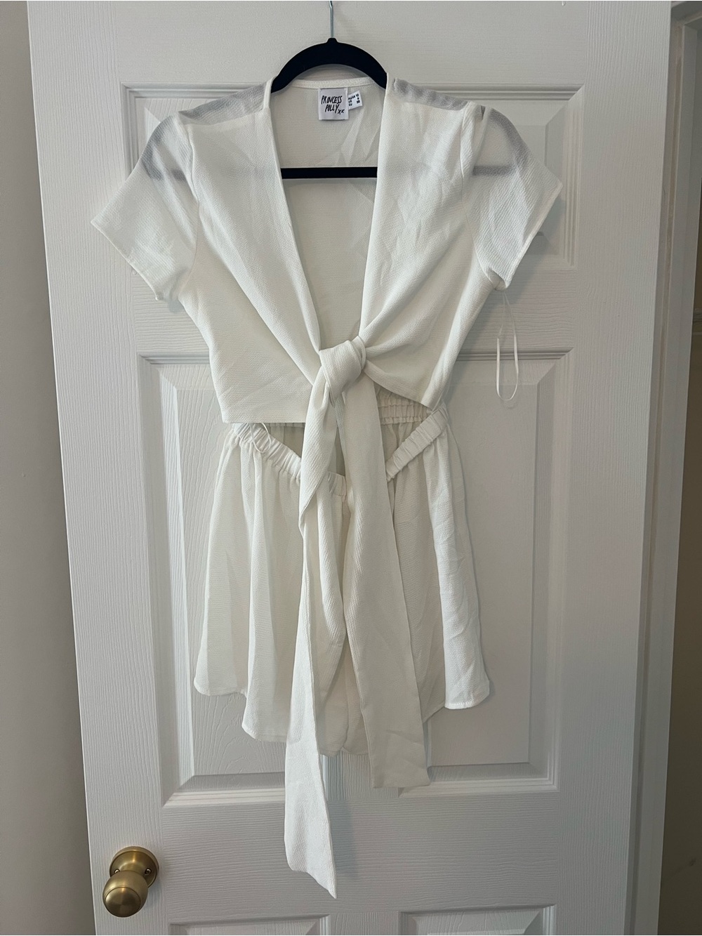 Princess Polly White Tie-Front Romper